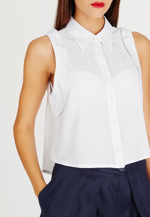AMANDA LAIRD CHERRY - Fezile Sleeveless Shirt White