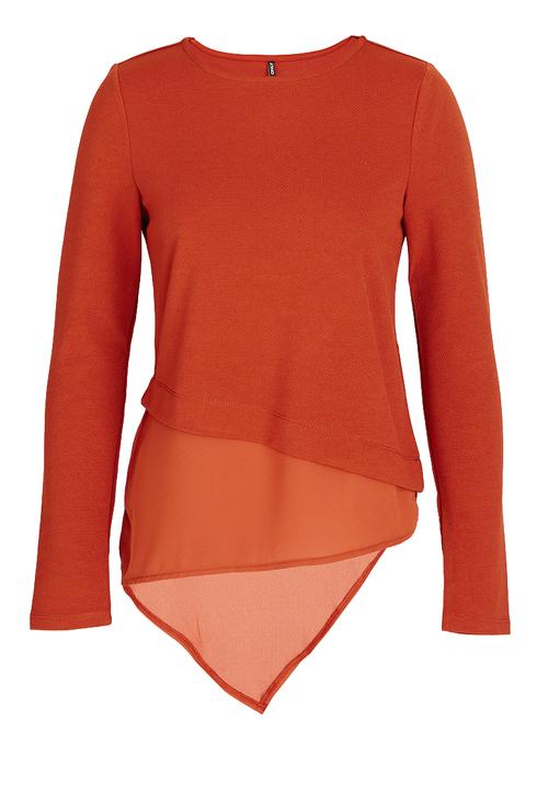 ONLY - Mimi Long Sleeve Asymetrical Top Orange