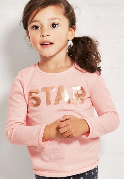 Next - Star Foil Print T-shirt Pink