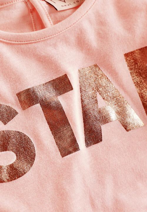 Next - Star Foil Print T-shirt Pink