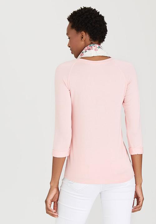 cath.nic - 3/4 Sleeve Knit Top Pale Pink