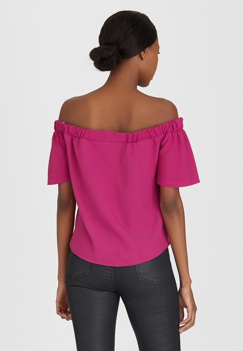 STYLE REPUBLIC - Bardot Blouse Cerise Pink