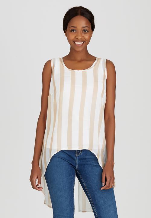 edit - High-low Sleeveless Blouse Stone