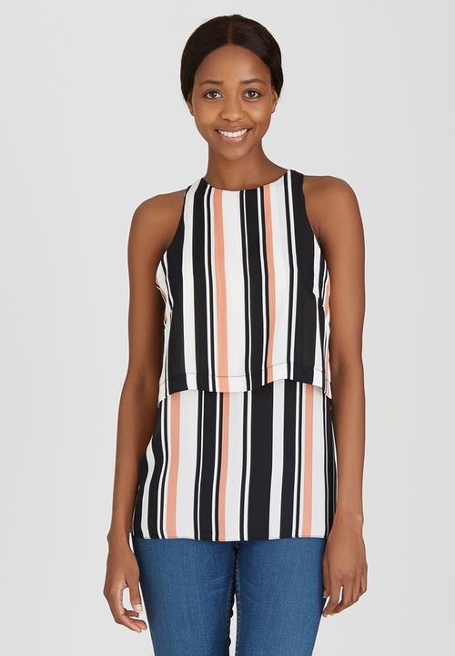 edit - Double Layer Sleeveless Blouse Multi-colour