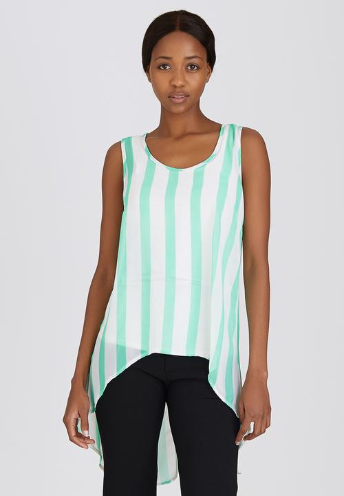 edit - High-low Sleeveless Blouse Light Green