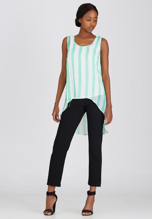 edit - High-low Sleeveless Blouse Light Green