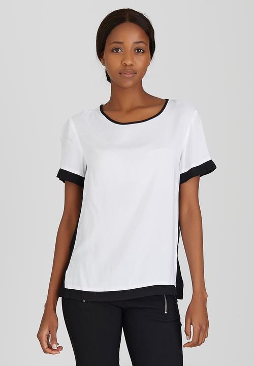 edit - Boxy T-shirt Blouse Black and White
