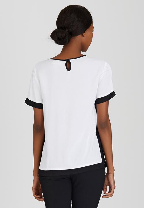 edit - Boxy T-shirt Blouse Black and White