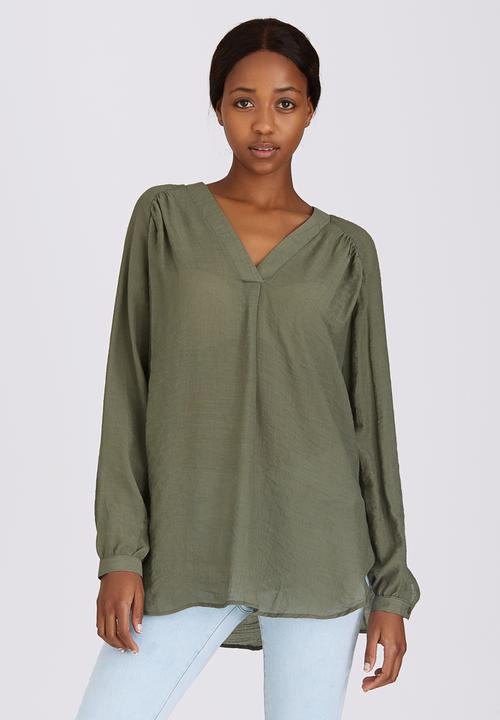 edit - Loose-fit Tunic Khaki Green