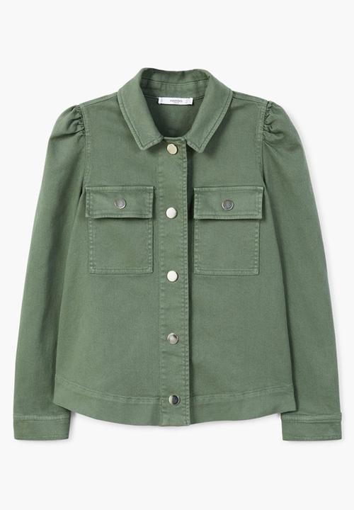 MANGO - Chest-pocket Overshirt Khaki Green