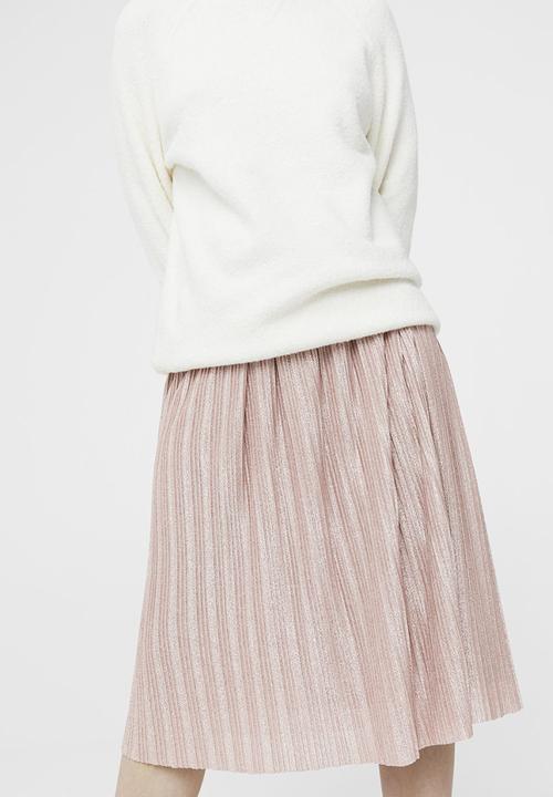 MANGO - Metallic Pleated Skirt Rose