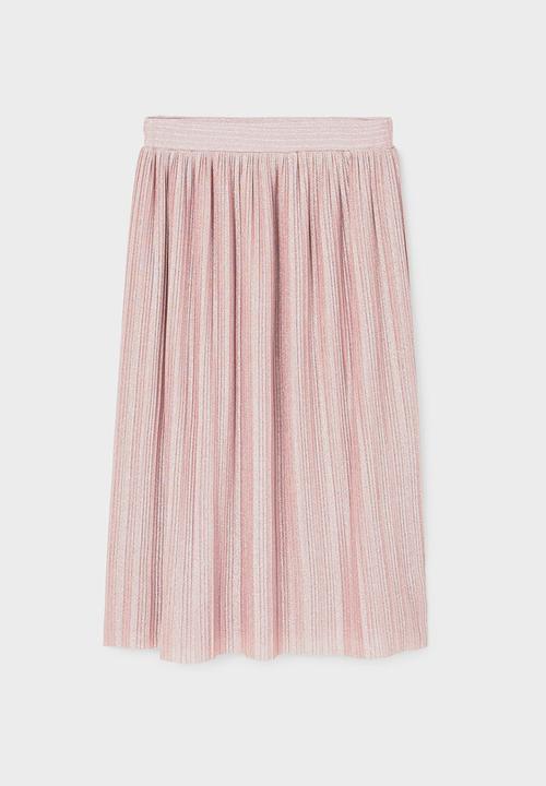 MANGO - Metallic Pleated Skirt Rose