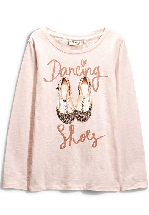 Next - Pink Sparkly Ballet Shoes T-Shirt Pale Pink