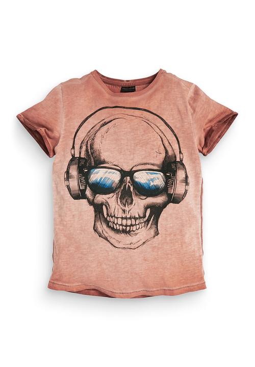 Next - Rust Skull-print T-shirt Orange