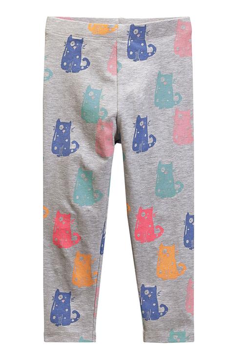 Next - Cat Printed Leggings Mid Grey
