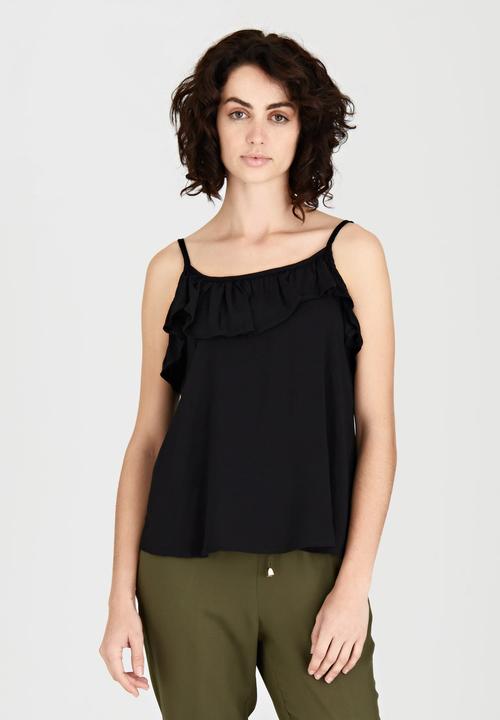 edit - Cami with Frills Black