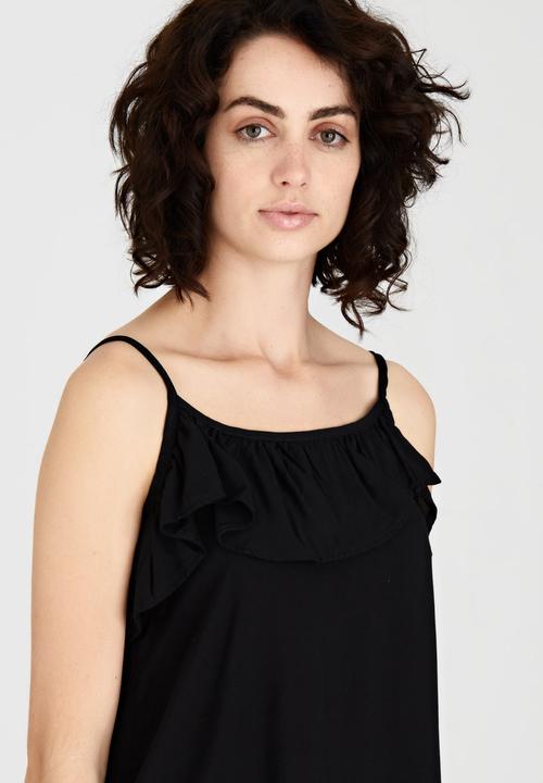 edit - Cami with Frills Black