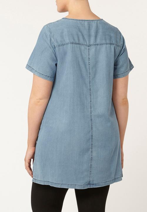 EVANS - Denim-look Tunic Blue
