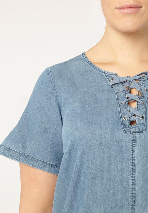 EVANS - Denim-look Tunic Blue