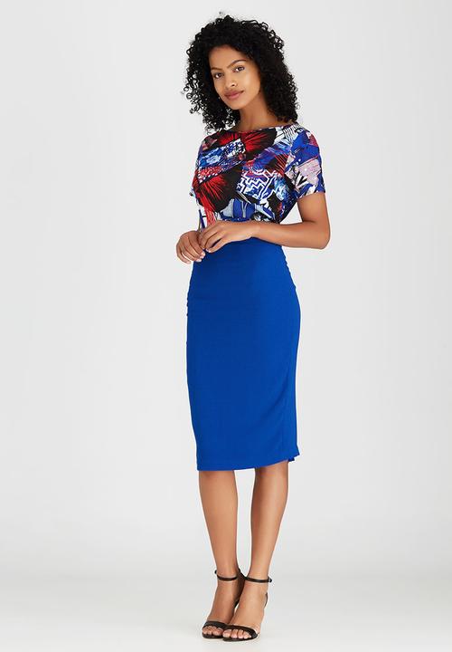 DAVID by David Tlale - Rose Pencil Skirt Cobalt