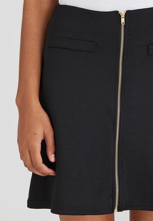 c(inch) - Zip Mini Skirt Black