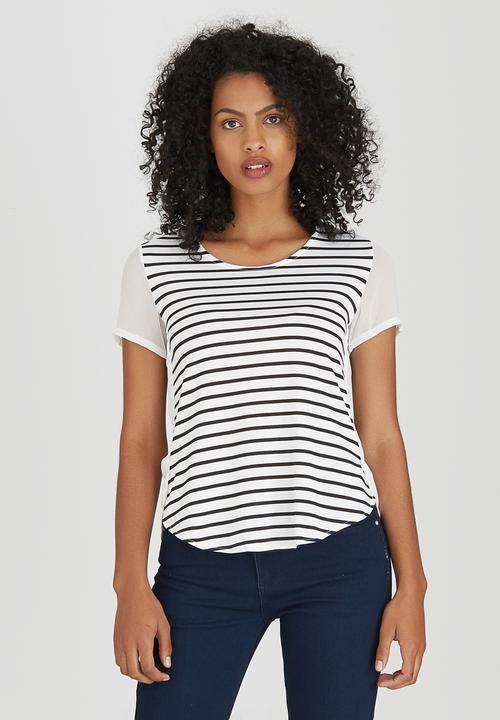 cath.nic - Striped Knit Top Black and White
