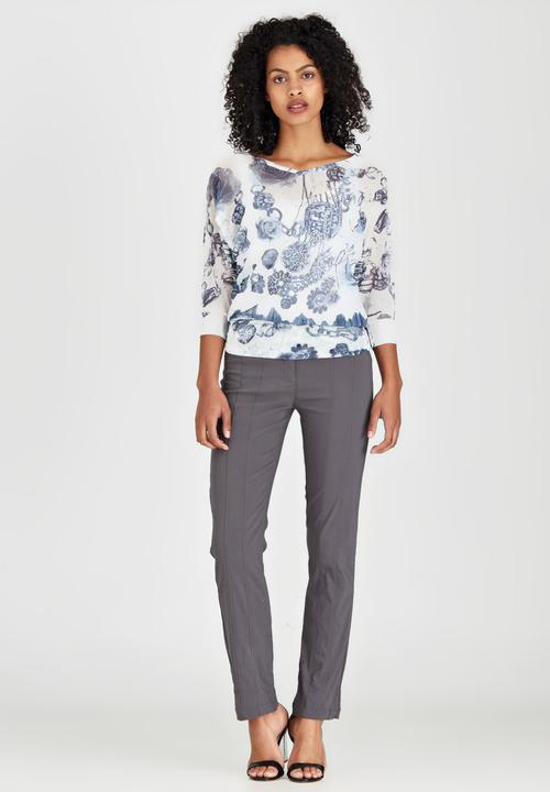 cath.nic - Printed Mesh Knit Top White