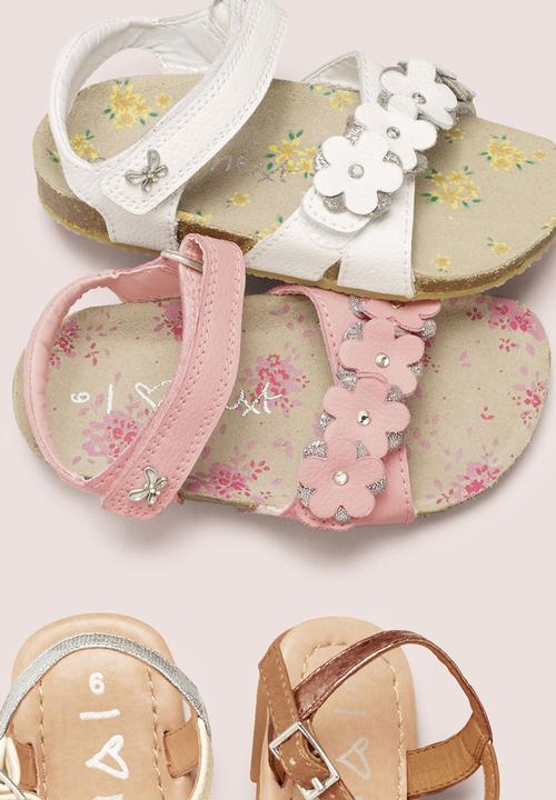 Next - Floral Corkbed Sandals Pale Pink Pale Pink