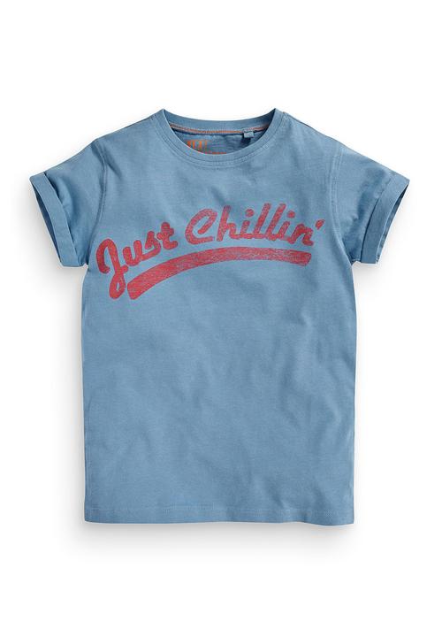 Next - Blue slogan t-shirt Pale Blue