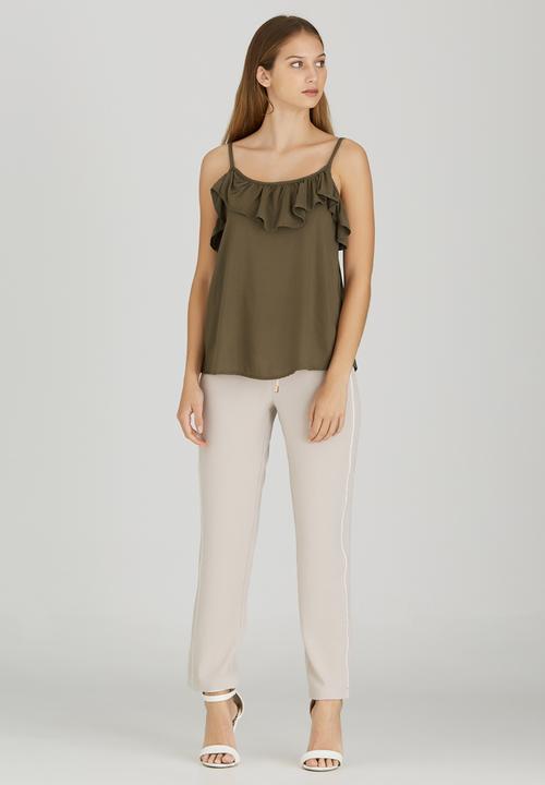 edit - Cami with Frills Khaki Green