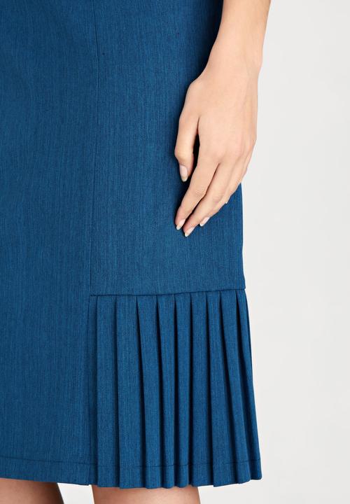 edit - Side Pleated Skirt Turquoise