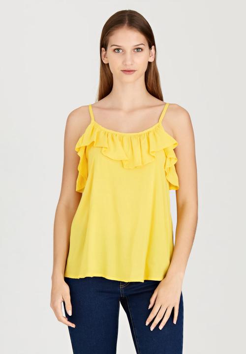 edit - Cami with Frills Yellow