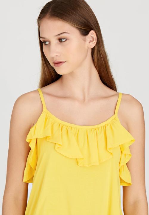 edit - Cami with Frills Yellow