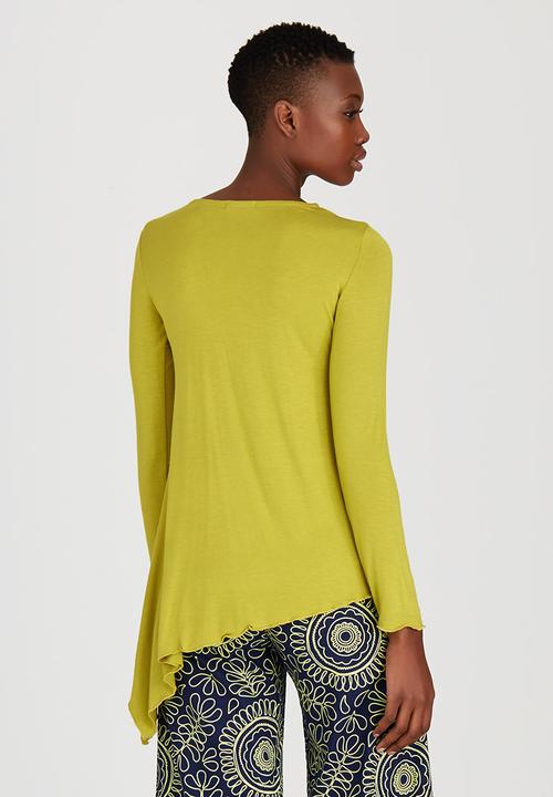 OLKA POLKA - Assymetrical Pixie Top Chartreuse