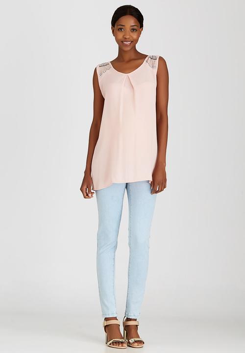 edit Maternity - Embellished Tank Pale Pink