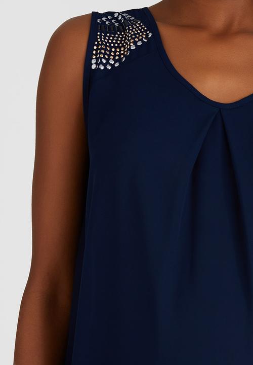 edit Maternity - Embellished Tank Navy