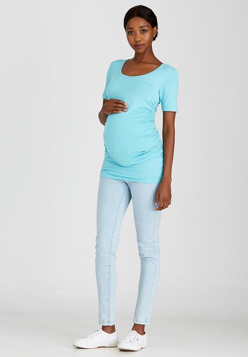 Cherry Melon - Side Gauge Short Sleeve Top Blue