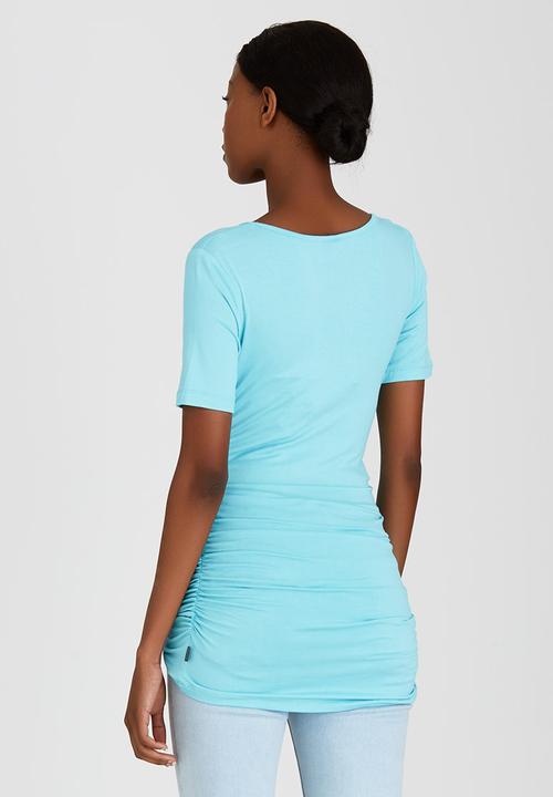 Cherry Melon - Side Gauge Short Sleeve Top Blue