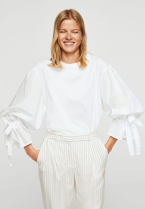 MANGO - Pintora Puffed Sleeves T-shirt White