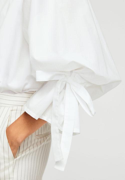 MANGO - Pintora Puffed Sleeves T-shirt White