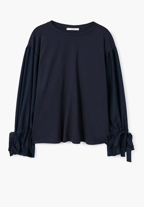 MANGO - Pintora Puffed Sleeves T-shirt Navy