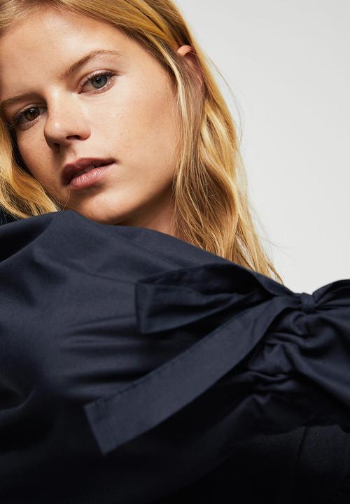 MANGO - Pintora Puffed Sleeves T-shirt Navy