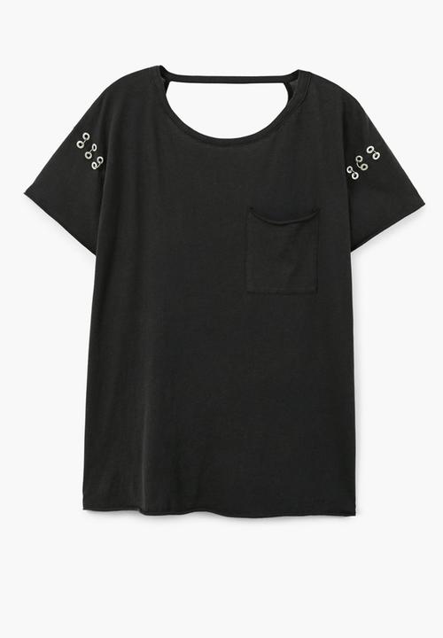 MANGO - Piercings Sleeve T-shirt Black