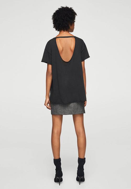 MANGO - Piercings Sleeve T-shirt Black