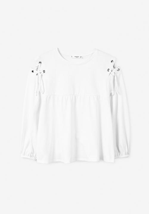 MANGO - Shoulder Detail T-shirt White