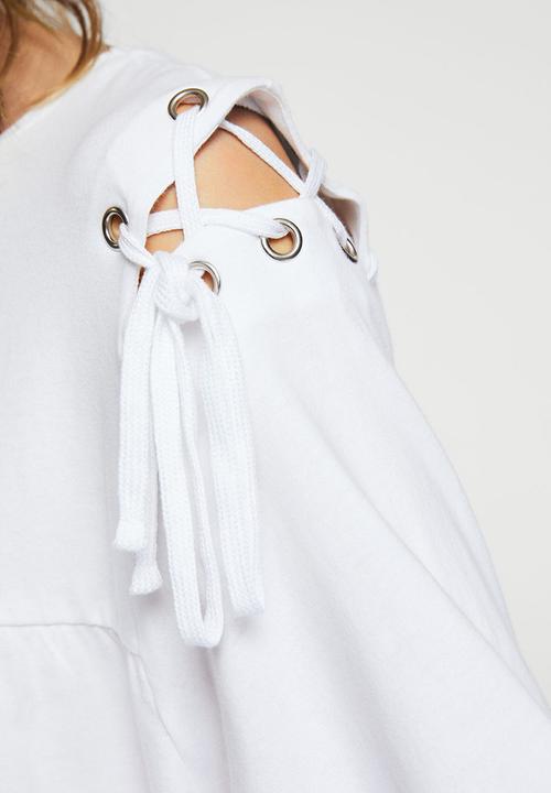 MANGO - Shoulder Detail T-shirt White