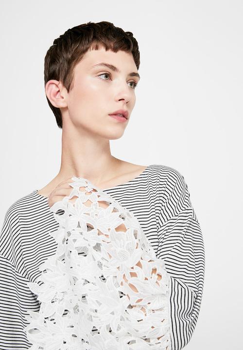 MANGO - Blonda Sleeve T-shirt Off White