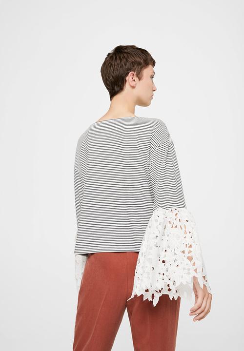 MANGO - Blonda Sleeve T-shirt Off White