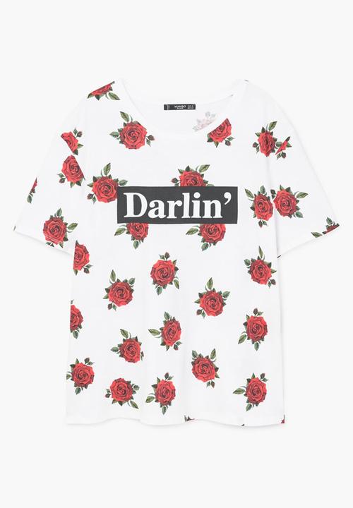MANGO - Printed T-shirt White