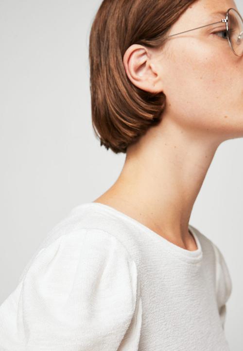 MANGO - Duque Puffed Sleeves T-shirt White